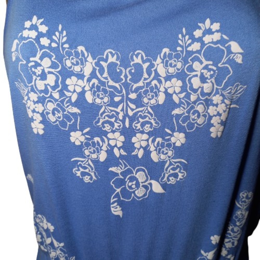 Size 8 Light Blue & White Floral Strappy Stretchy Jumpsuit - Picture 3 of 8